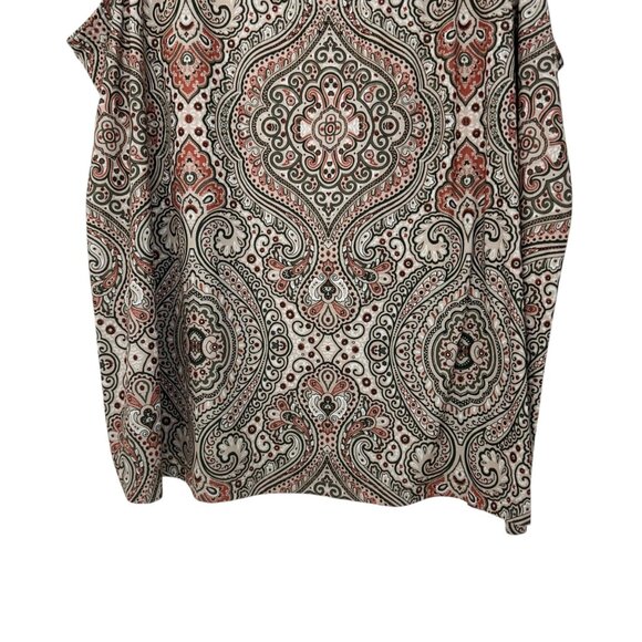 Catherines Womens Sleeveless Paisley Print Top 3X Polyester & Spandex Blend - Picture 9 of 9